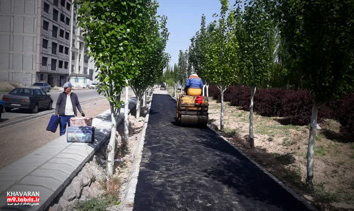 آسفالت ریزی ۲۴۱ تنی در سطح معابر شهرک خاوران طی هفته گذشته