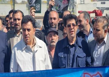 شهردار و کارکنان شهرداری منطقه ۱ تبریز در آخرین جمعه ماه رمضان در روز قدس
