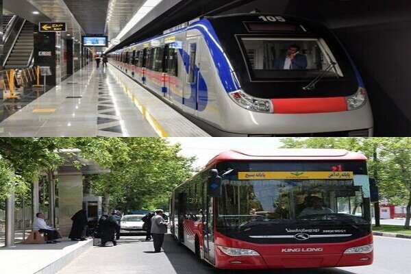مترو و اتوبوسهای بیآرتی فردا سهشنبه رایگان شد